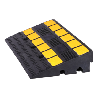 Rampe de trottoir en caoutchouc avec réflecteur 60x30x10 cm