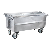 Abfallbehälter 500L Stahl Rollcontainer geesink opname mit Deckel