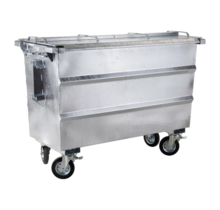 Abfallbehälter 750L Stahl Rollcontainer geesink opname mit Deckel