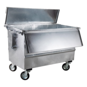 Abfallbehälter 1300L Stahl Rollcontainer geesink opname