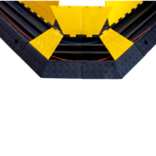 Cable Bridge with Cover  3 tunnels Ø 50 mm cable protection 45° angle