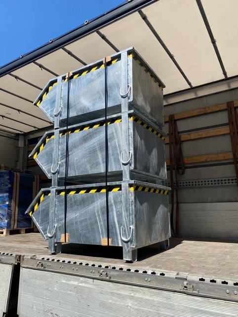 Bouwcontainer Thermisch Verzinkt Puincontainer Bouw 1000L 1500kg gebruikt met kraan