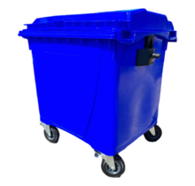 Conteneur de déchets poubelle 770L Bleu