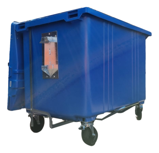 4 wheeled collection waste bin 1700LBlue H.D.P.E.