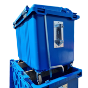 4 wheeled collection waste bin 1700LBlue H.D.P.E.