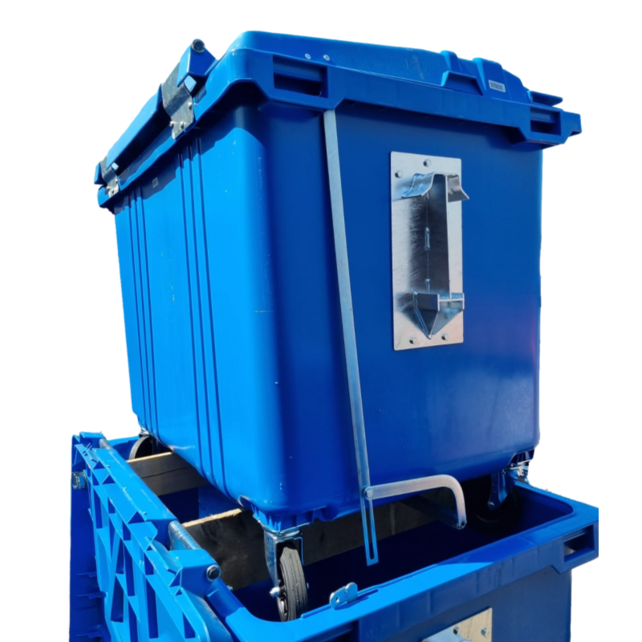 4 wheeled collection waste bin 1700LBlue H.D.P.E.