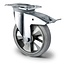 CASCOO Roue pivotante avec frein Heavy Duty 160 mm caoutchouc élastique gris