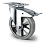 CASCOO Swivel wheel with brake Heavy Duty 160mm 400kg elastic rubber grey
