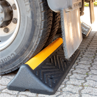 Heavy duty wheel stop from hard rubber