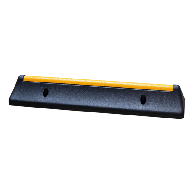 Heavy duty wheel stop from hard rubber Heavy duty wheel stop from hard rubber
