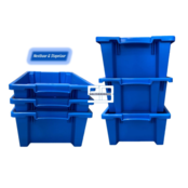 Bac de rangement  Empilable Plastique 60x40x22cm Bleu Emboîtable