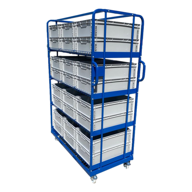 Chariot en filet de préparation de commandes 130x65x190cm e-commerce