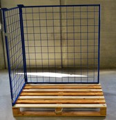Cage Container steel H1000mm folding window on short side for europallet Cage Container steel H1000mm folding window on short side for europallet