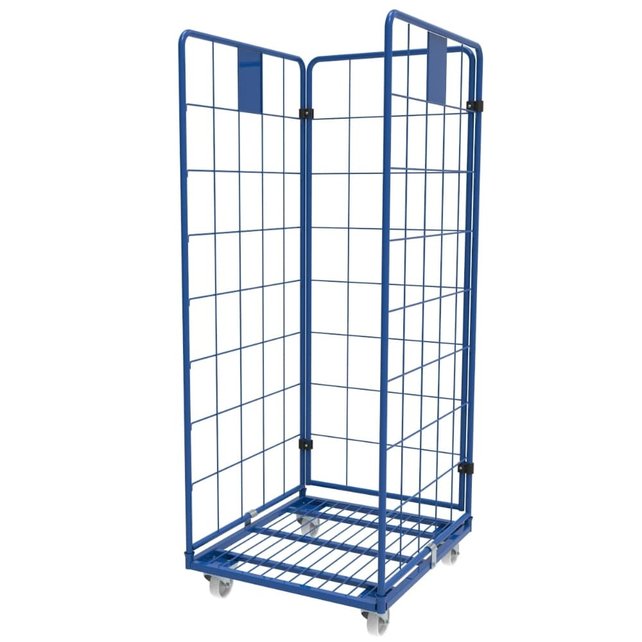 Rollcontainer 3 Seitenwände demonteerbaar 790x700x1800mm poedercoating blau