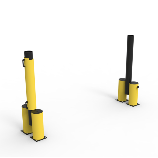 Laaddock poort en beschermd vangrail verstelbaar in lengte 2300 - 3300 mm