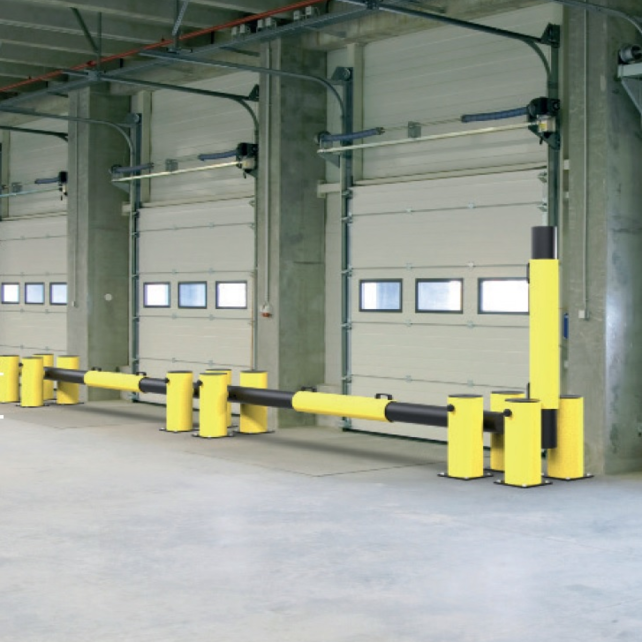 Laaddock poort und beschermd vangrail verstellbar in Länge 2300 - 3300 mm