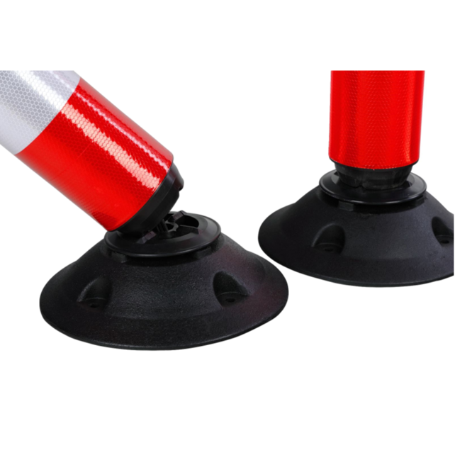 Poteau flexible rouge/blanc hauteur 750mm pivotant 360°