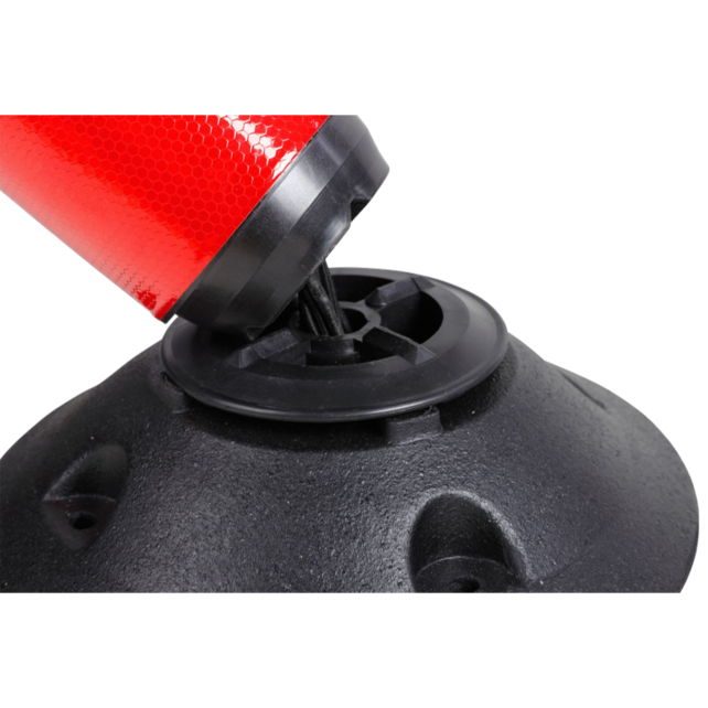 Poteau flexible rouge/blanc hauteur 750mm pivotant 360°