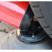 Poteau flexible rouge/blanc hauteur 1000mm pivotant 360°