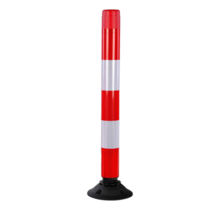 Poteau flexible rouge/blanc hauteur 1000mm pivotant 360°