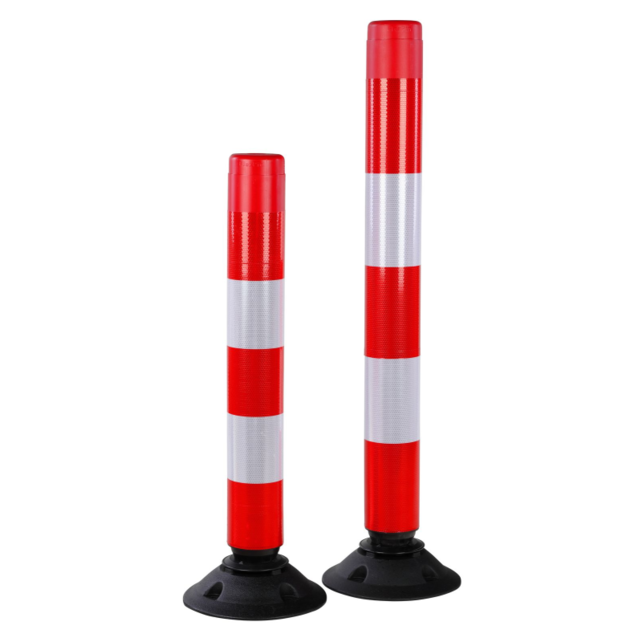 Poteau flexible rouge/blanc hauteur 750mm pivotant 360°