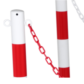 Poteaux de barrière lot de 6 avec chaîne de 25 m Robuste