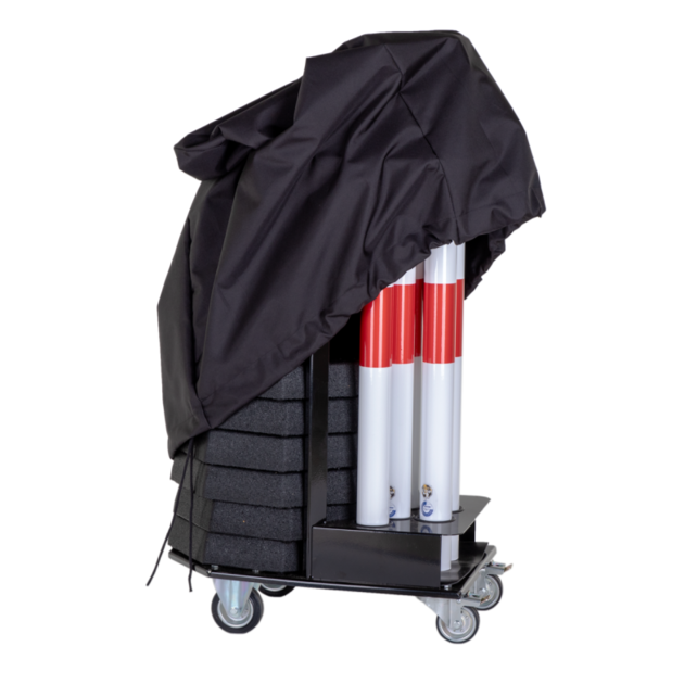 Poteaux de barrière lot de 6 avec chaîne de 25 m Robuste