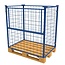 SalesBridges Stahl-Palettenaufsatzrahmen mit Klapptür – klappbar & stapelbar, H 1200 mm, 1200 × 800 mm, RAL 5010, 1000 kg