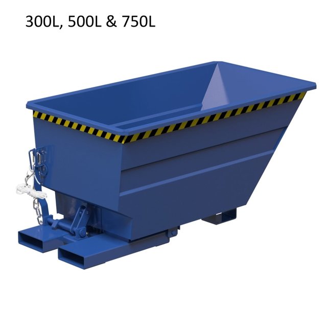 Kippbehälter SBTCUC 500L Kippbak für Gabelstapler – 1300 kg – 1648 x 812 x 727 mm – RAL5010