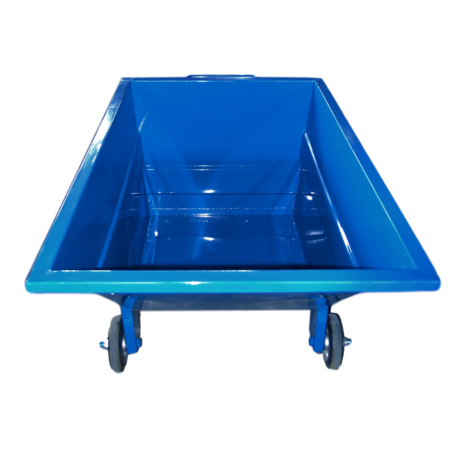 Chariot-benne basculant 600L sur 3 roues usage manuel