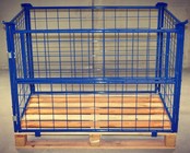 Stahl-Palettenaufsatzrahmen mit Klapptür – klappbar & stapelbar, H 800 mm, 1200 × 800 mm, RAL 5010, 1000 kg