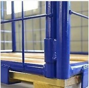 Stahl-Palettenaufsatzrahmen mit Klapptür – klappbar & stapelbar, H 800 mm, 1200 × 800 mm, RAL 5010, 1000 kg