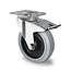 CASCOO Swivel wheel with brake 100mm 200kg Grey Elastic Rubber High-quality Polyamide