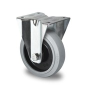 Zwenkwiel met rem 100mm 200kg Grijs Elastische Rubber Hoogwaardige Polyamide