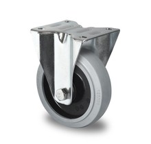 Swivel wheel without brake 100mm 200kg Grey Elastic Rubber High-quality Polyamide