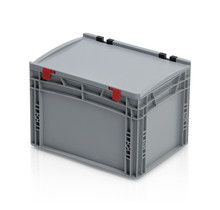 Bac de rangement 40x30x28.5 cm couvercle intégré conteneur en plastique  poignée fermée