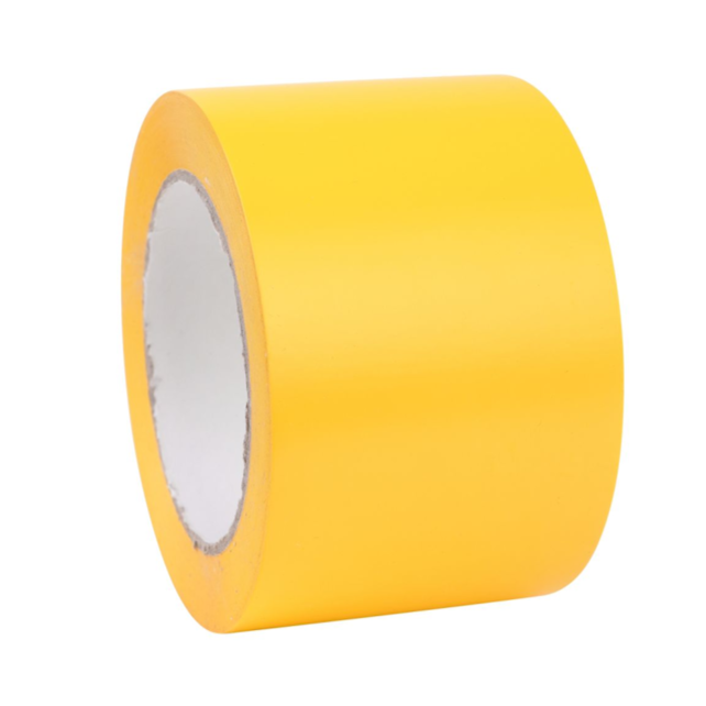 Vloermarkering PVC plakband 75mm Zwart/Geel 5 stuks