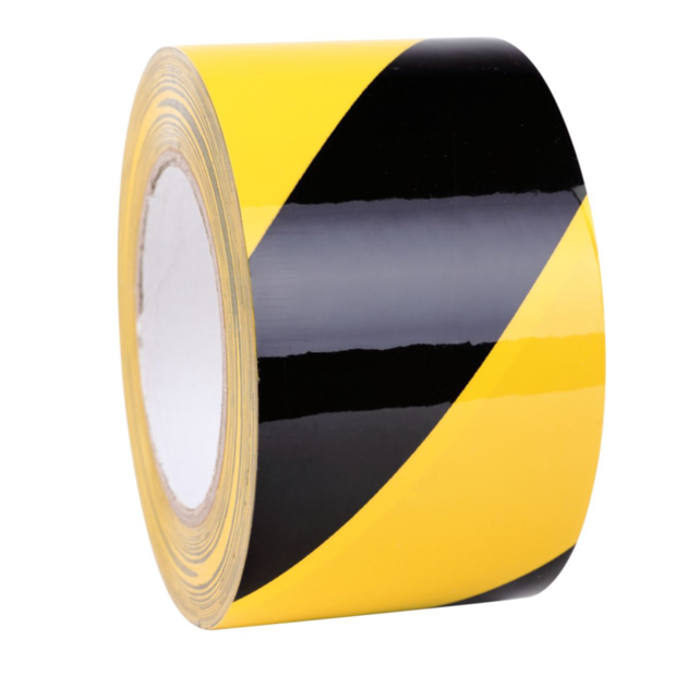 Floor marking band PVC adhesive tape 75mm Yellow/Black 5 pieces