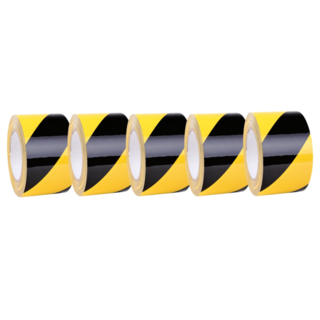 Floor marking band PVC adhesive tape 75mm Yellow / Black 5 pieces