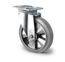 Swivel wheel Heavy Duty 125mm 300kg elastic rubber grey