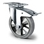 CASCOO Swivel wheel with brake Heavy Duty 125mm 300kg elastic rubber grey