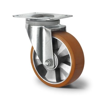 Swivel Wheel Heavy Duty 160mm 600kg High Quality PU brown