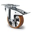 CASCOO Lenkrolle mit Bremse Schwerlast 160mm 600kg Hoogwaardige PU braun