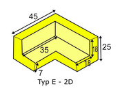 Protection d'angle mousse PU noir type E - 2D