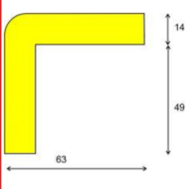 Randbescherming  PU Schuim Geel/Zwart Type H+ Randbescherming  PU Schuim Geel/Zwart Type H+