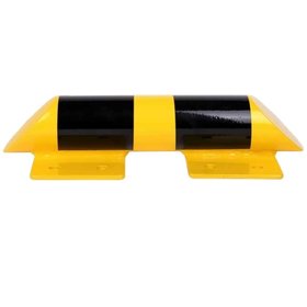 Collision protection crossbar 400mm galvanized and powder coated in yellow-black