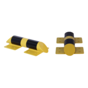 Collision protection crossbar galvanized and powder coated in yellow-black 800mm