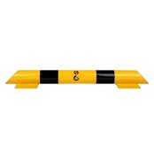 Collision protection crossbar galvanized and powder coated in yellow-black 800mm