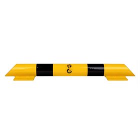 Collision protection crossbar 800mm galvanized and powder coated in yellow-black
