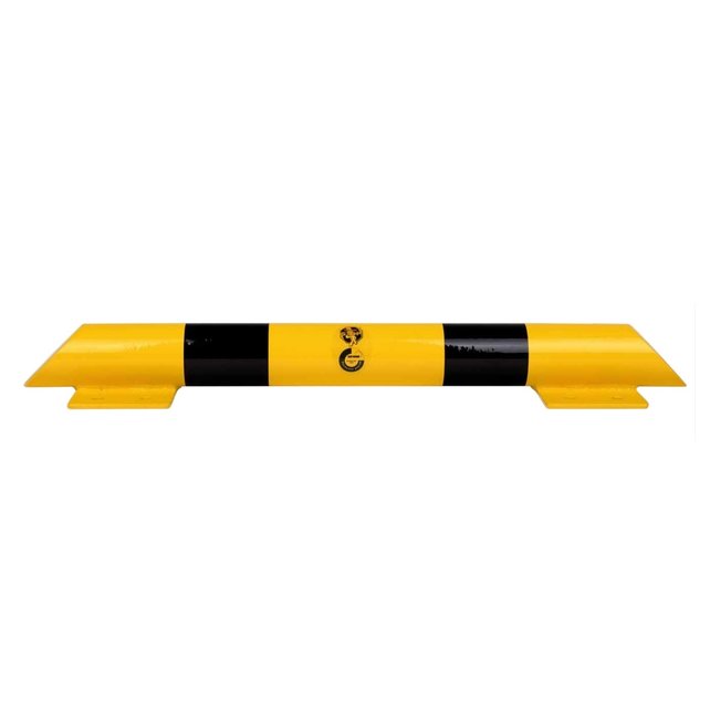 Collision protection crossbar galvanized and powder coated in yellow-black 800mm